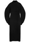Khaite Storm Wool-blend Maxi Dress In Black