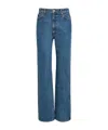Khaite Danielle High Waist Straight Leg Jeans In Blue