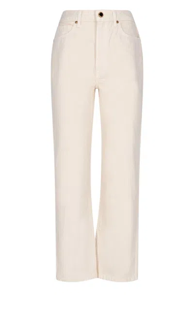 Khaite Straight-leg Jeans In Ivory Rigid