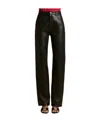 Khaite Straight Leg Monochrome Patterned Leather Pants In Black