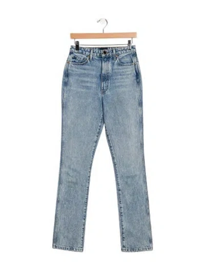 Pre-owned Khaite Straight Leg Pants In Blue