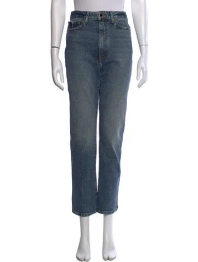 Pre-owned Khaite Straight Leg Pants In Blue