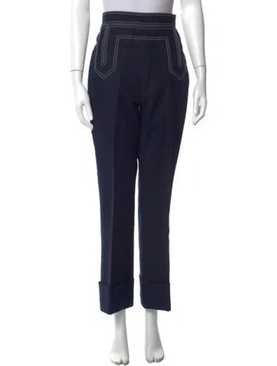 Pre-owned Khaite Straight Leg Pants In Blue