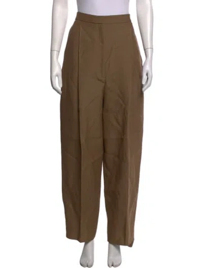 Pre-owned Khaite Straight Leg Pants In Brown