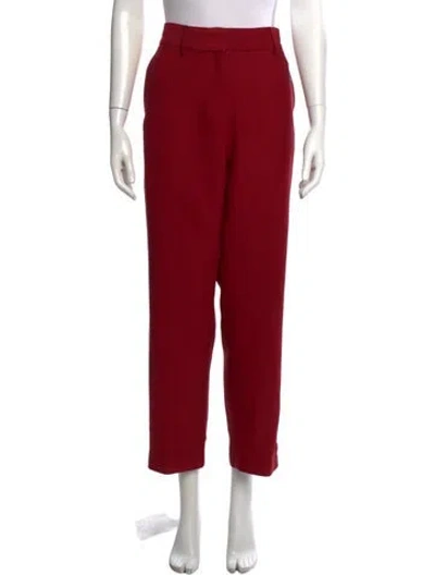 Pre-owned Khaite Straight Leg Pants In Red