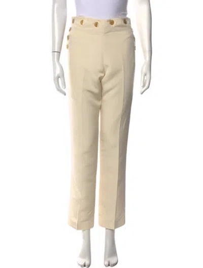 Pre-owned Khaite Straight Leg Pants In White
