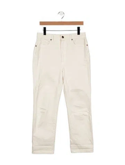 Pre-owned Khaite Straight Leg Pants In White