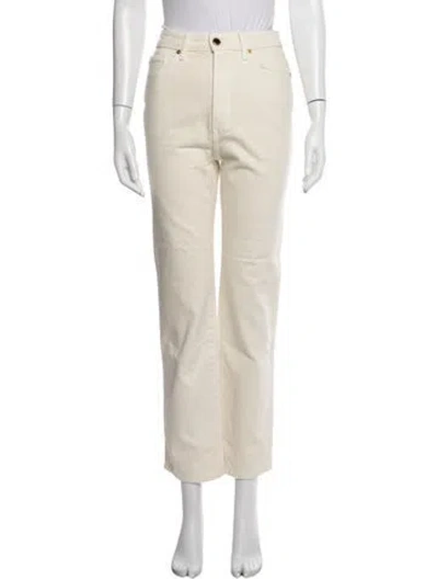 Pre-owned Khaite Straight Leg Pants In White