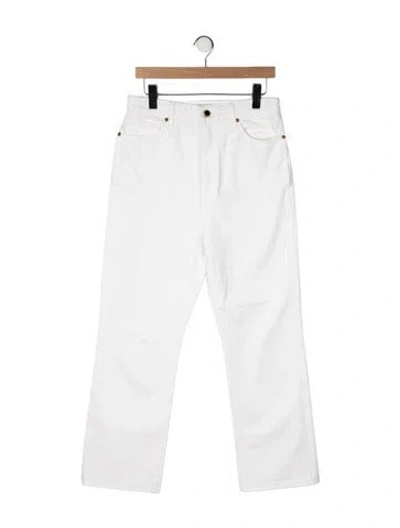 Pre-owned Khaite Straight Leg Pants In White