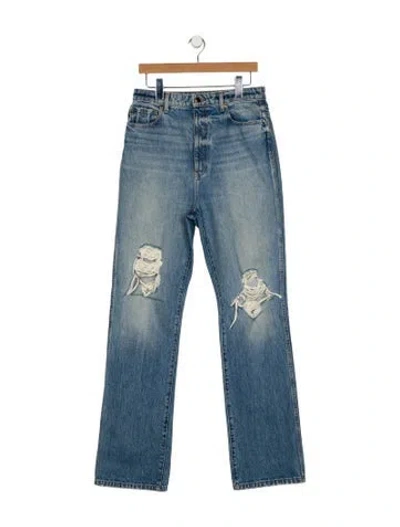 Pre-owned Khaite Straight-leg Jeans In Blue
