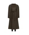 Khaite Rothen Belted Double Face Wool Coat In Black