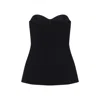 Khaite Strapless Black Top With Sweetheart Neckline In Black