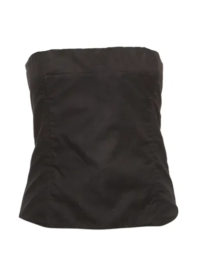 Pre-owned Khaite Strapless Corset Top In Black
