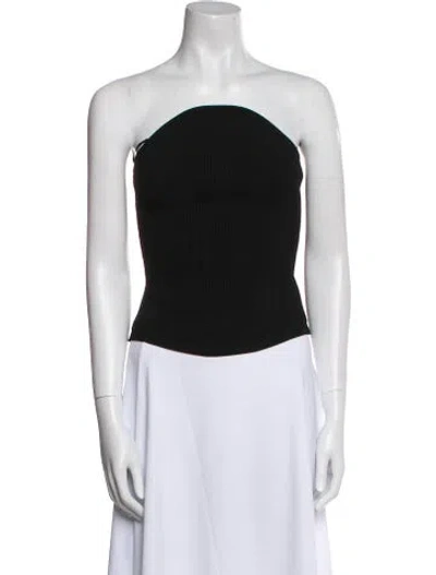 Pre-owned Khaite Strapless Crop Top In Black