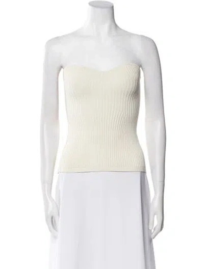 Pre-owned Khaite Strapless Crop Top In Neutral