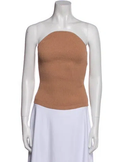 Pre-owned Khaite Strapless Crop Top In Neutral