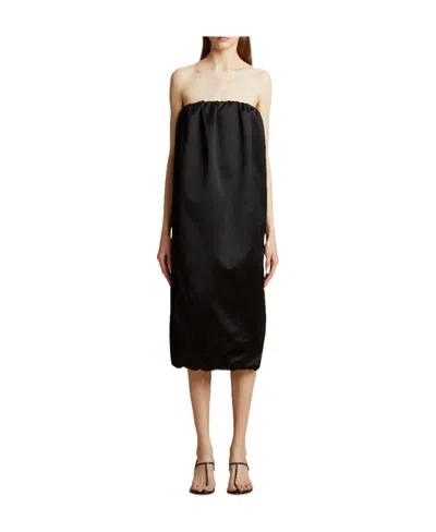 Khaite Strapless Gathered Dress