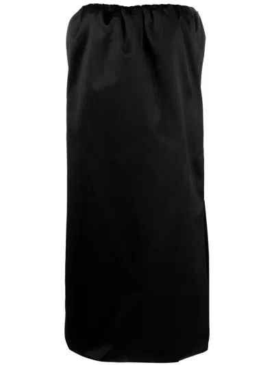 Khaite Strapless Gathered Dress In Black