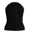 Khaite Jericho Strapless Ribbed-knit Top In Black