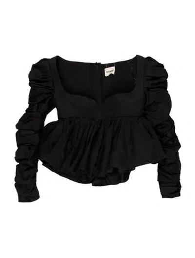 Pre-owned Khaite Strapless Long Sleeve Crop Top In Black
