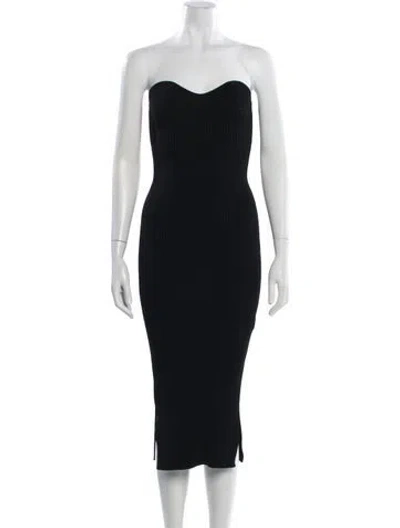 Pre-owned Khaite Strapless Midi Length Dress In Black