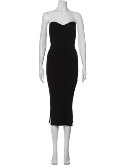 Pre-owned Khaite Strapless Midi Length Dress In Black