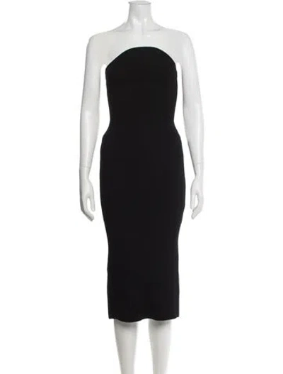 Pre-owned Khaite Strapless Midi Length Dress In Black