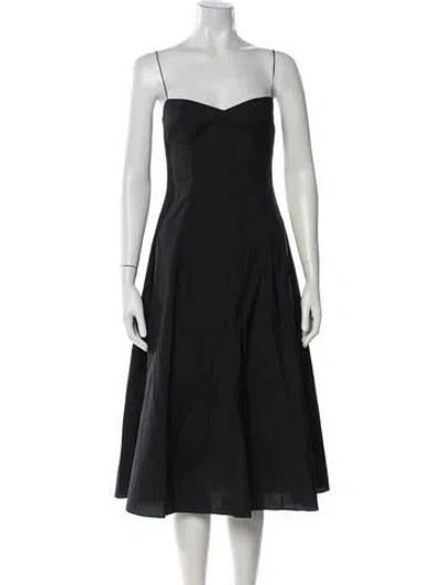 Pre-owned Khaite Strapless Midi Length Dress In Black