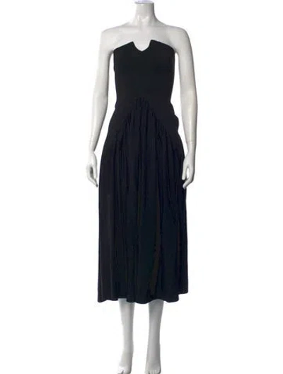 Pre-owned Khaite Strapless Midi Length Dress In Black