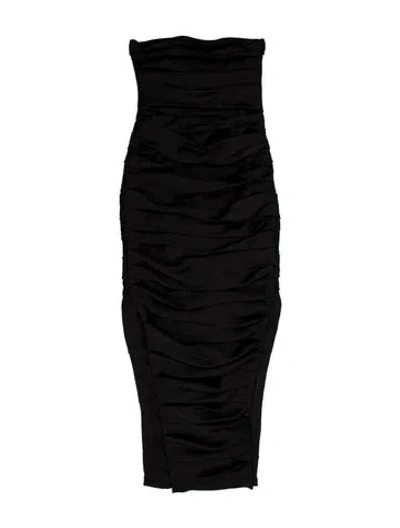 Pre-owned Khaite Strapless Midi Length Dress In Blue