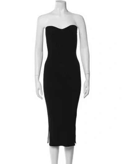 Pre-owned Khaite Strapless Midi Length Dress In Blue