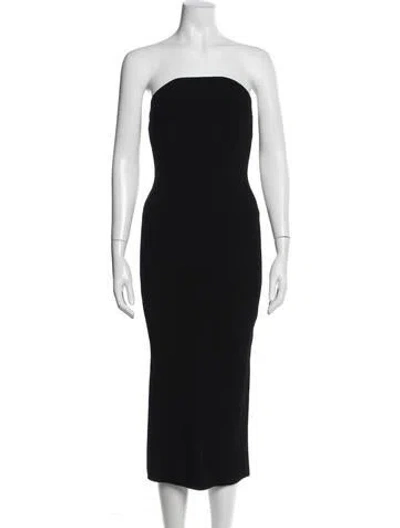 Pre-owned Khaite Strapless Midi Length Dress W/ Tags In Black