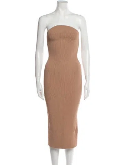 Pre-owned Khaite Strapless Midi Length Dress W/ Tags In Neutral