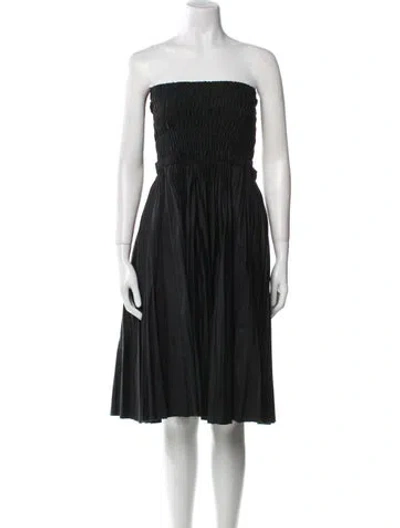 Pre-owned Khaite Strapless Mini Dress In Black