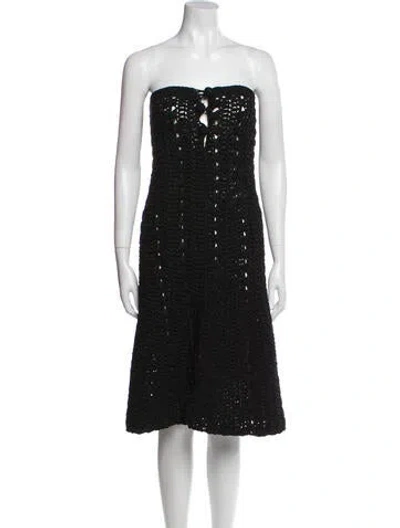 Pre-owned Khaite Strapless Mini Dress In Black