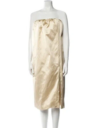 Pre-owned Khaite Strapless Mini Dress W/ Tags In Neutral