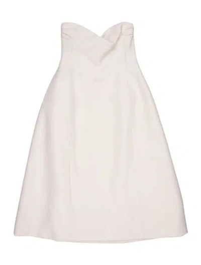 Pre-owned Khaite Strapless Mini Dress In White