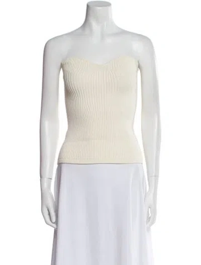 Pre-owned Khaite Strapless Sweater In Neutral