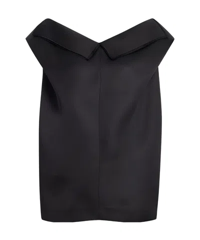 Khaite Silk Gazar Top In Black