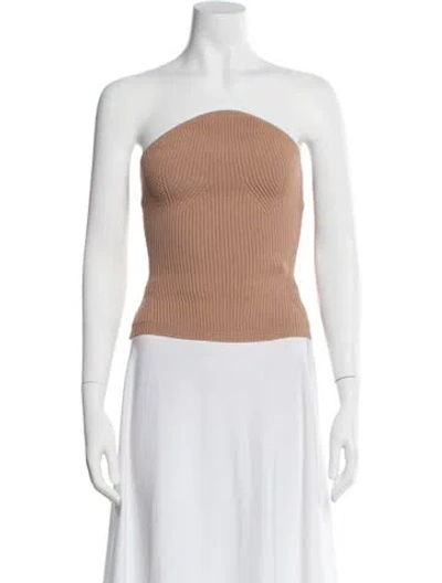 Pre-owned Khaite Strapless Top In Brown