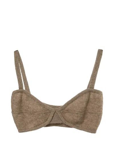 Pre-owned Khaite Strappy Bralette Top In Brown