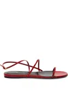 Khaite Strappy Flat Sandal In Red