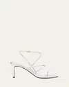 Khaite 75mm Metallic-effect Sandals In Silver