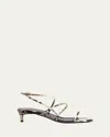 Khaite Strappy Python-embossed Kitten Sandals In Natural