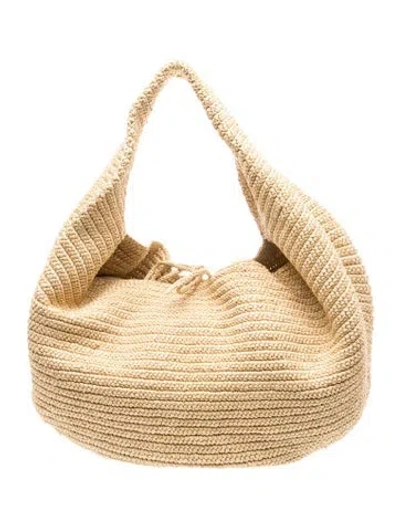 Pre-owned Khaite Straw Hobo In Neutral