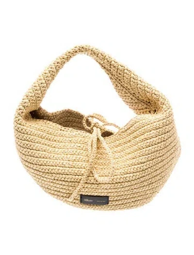 Pre-owned Khaite Straw Hobo In Neutral