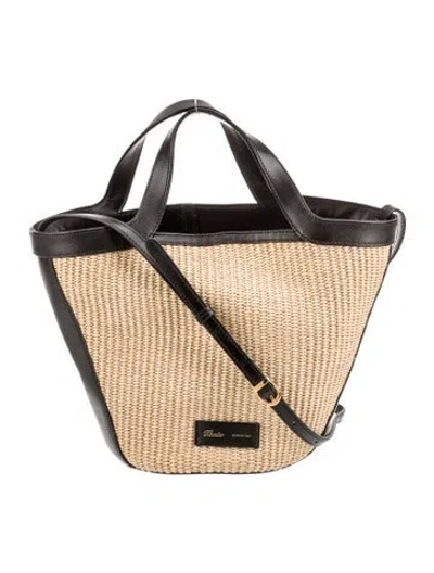 Pre-owned Khaite Straw Top Handle Bag In Neutral