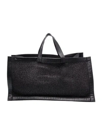 Pre-owned Khaite Straw Tote In Black