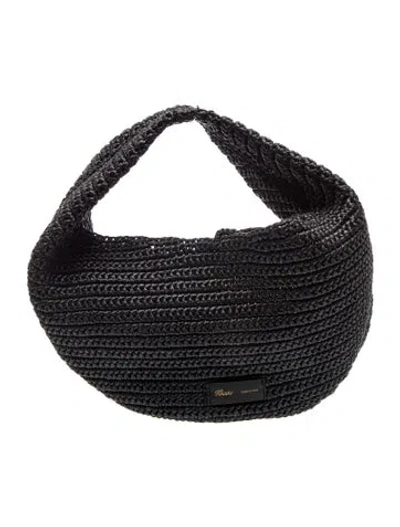 Pre-owned Khaite Straw Tote In Black