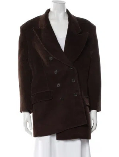 Pre-owned Khaite Striped Blazer In Brown